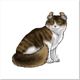 Cat - American Curl - Tabby and White Posters and Art